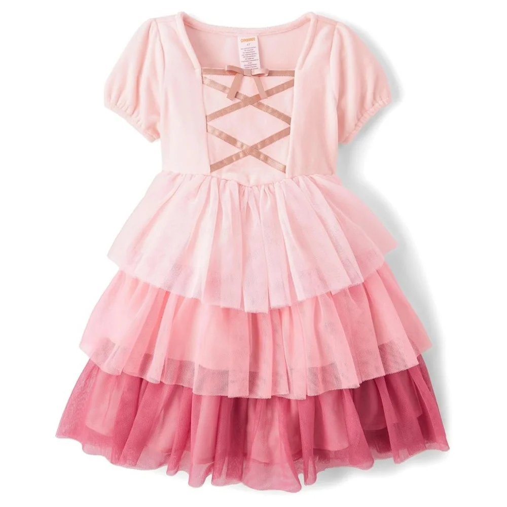 Gymboree Girls Fairytale Princess Ruffle Tiered Pink Tutu Dress Size 12 NEW